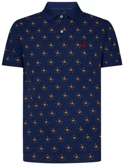 Pony Print All Over Polo Shirt Navy - POLO RALPH LAUREN - BALAAN 2