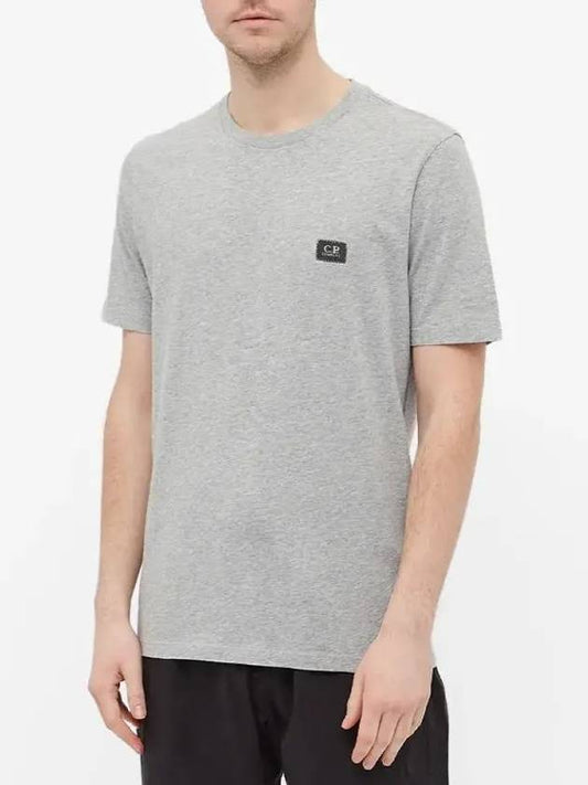 Mini Square Logo Short Sleeve T-Shirt Grey - CP COMPANY - BALAAN 2