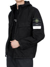 Cotton Twill Stretch Hooded Jacket Black - STONE ISLAND - BALAAN 4