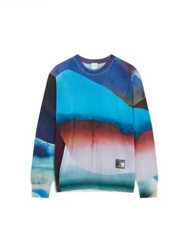 Patterned cotton crew neck knit blue 271524 - PAUL SMITH - BALAAN 1