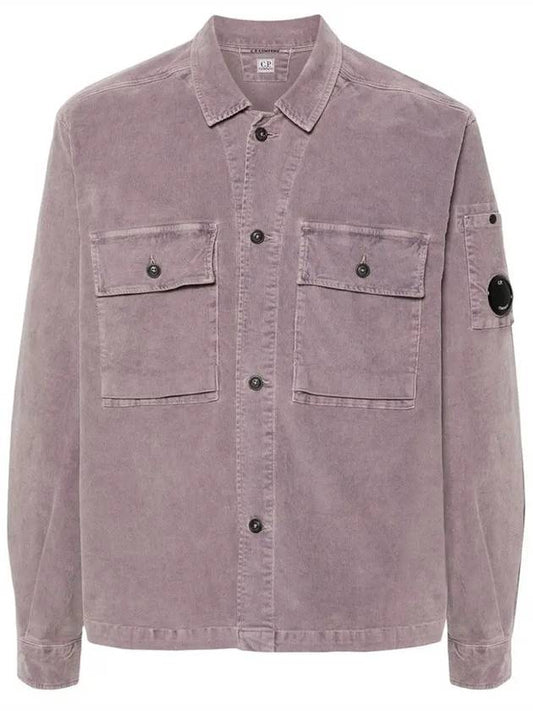 Corduroy Button Utility Shirt Jacket Purple - CP COMPANY - BALAAN 2