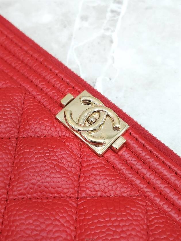 Lux You Red Boy Caviar New Medium Clutch Bag - CHANEL - BALAAN 4