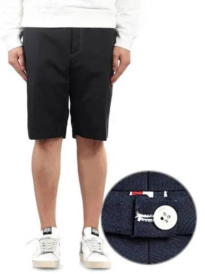 Men's Stitched Chino Shorts Navy - THOM BROWNE - BALAAN 2