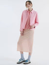 Logo embroidered outer cotton shirt pink 0032 - VOYONN - BALAAN 3