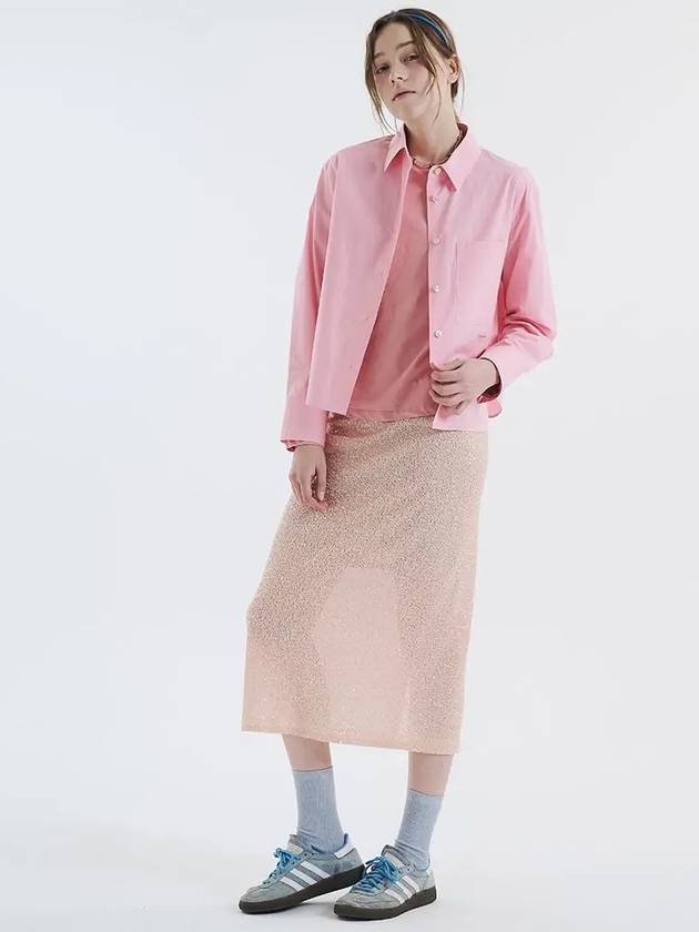 Logo embroidered outer cotton shirt pink 0032 - VOYONN - BALAAN 3