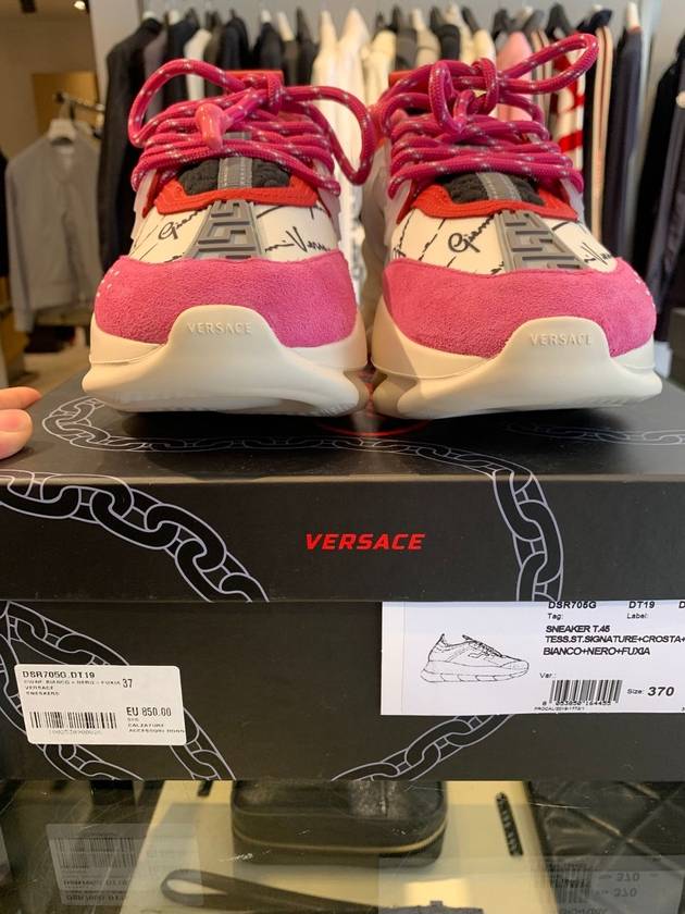 20SS Chain Reaction Pink Oversole Sneakers DSR705G DT19 - VERSACE - BALAAN 3