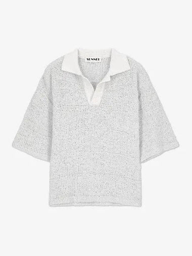 Polo Knit Short Sleeve T-Shirt Grey - SUNNEI - BALAAN 1