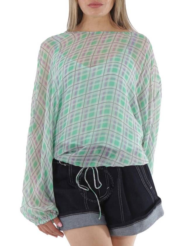 Essentiel Antwerp Green Long-sleeve Tartan Plaid Blouse, Brand Size 36 (US Size 4) - ESSENTIEL ANTWERP - BALAAN 1