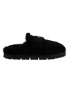 Shearling Sabots Slippers Black - PRADA - BALAAN 1