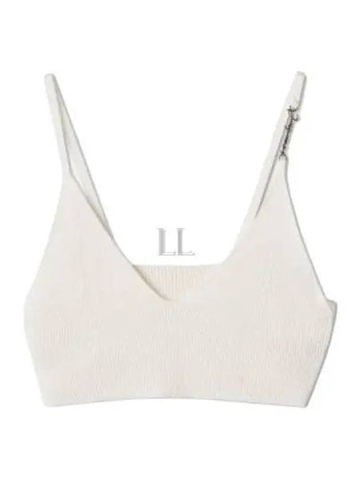 Le Bandeau Pralu Logo Knit Bra White - JACQUEMUS - BALAAN 2