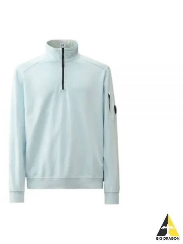 Light Fleece Half Zip-Up Sweatshirt Blue - CP COMPANY - BALAAN 2