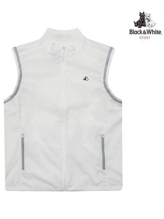 logo embossed vest 1013GZVPWHITE - BLACK&WHITE - BALAAN 1