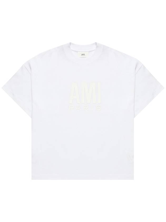 Big Logo Short Sleeve T-Shirt White - AMI - BALAAN 1