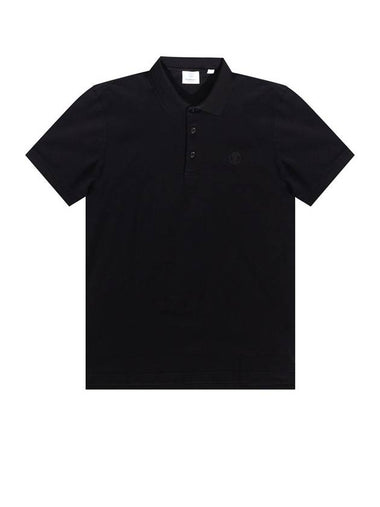 Monogram Motif Short Sleeve Polo Shirt Black - BURBERRY - BALAAN 1