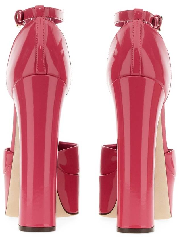 Women's Polished Calfskin Sandals Heel Pink - DOLCE&GABBANA - BALAAN 3