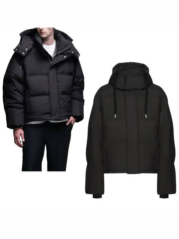 Oversized Nylon Puffer Down Jacket Black - AMI - BALAAN 2