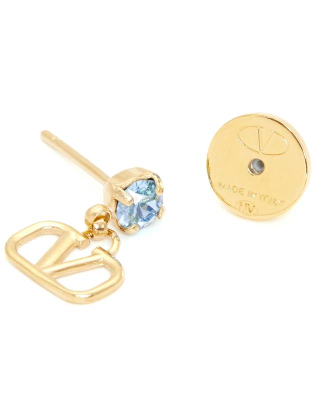 V logo Swarovski earrings light blue - VALENTINO - BALAAN 8