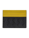 Intrecciato Two-Tone Card Wallet Yellow - BOTTEGA VENETA - BALAAN 1