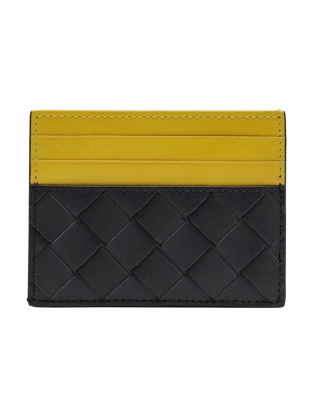 Intrecciato Two-Tone Card Wallet Yellow - BOTTEGA VENETA - BALAAN 1