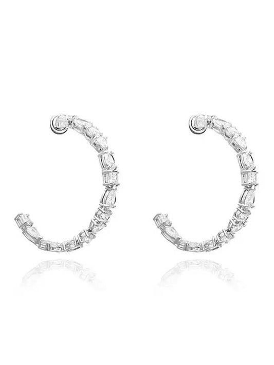 Mesmera Hoop Earrings Silver - SWAROVSKI - BALAAN 1