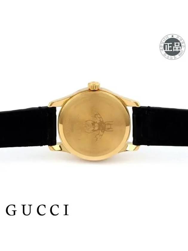 Women's G Timeless Quartz Leather Watch Black - GUCCI - BALAAN 6