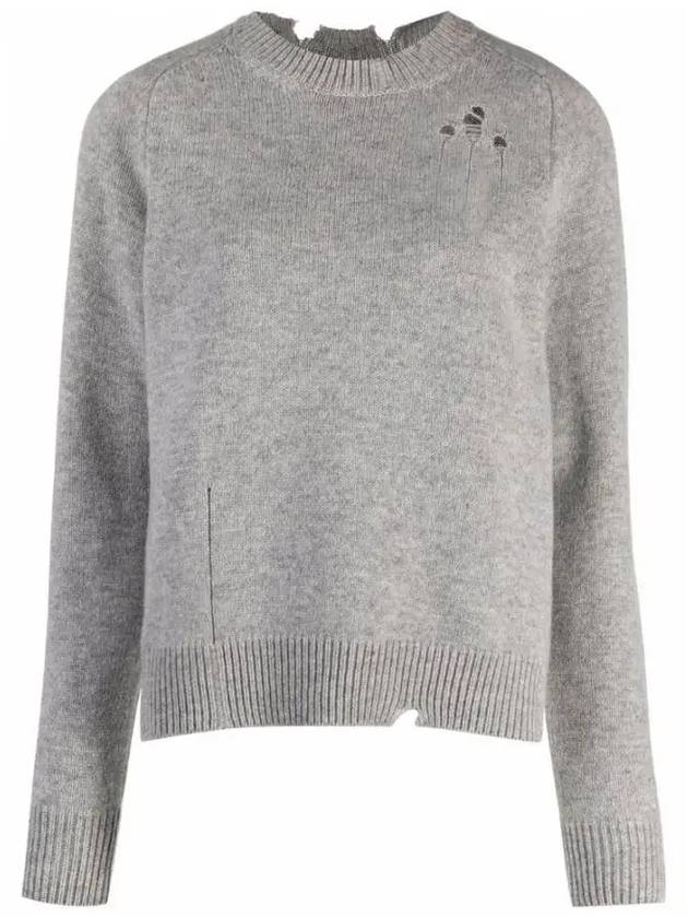 Distressed Effect Raglan Knit Top Grey - MAISON MARGIELA - BALAAN 3