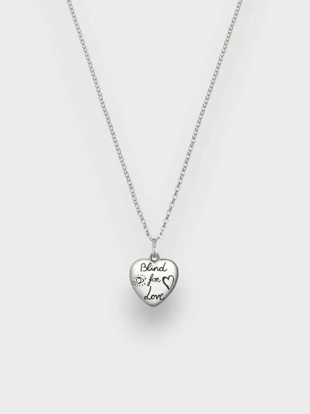 Women's Blind For Love Necklace YBB455542001 Silver - GUCCI - BALAAN 4