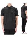 EA7 Logo Print Short Sleeve T-Shirt Black - EMPORIO ARMANI - BALAAN 2