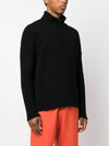 Wappen Patch Lambswool Half-Zip Knit Top Black - STONE ISLAND - BALAAN 5