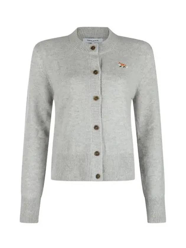 Baby Fox Patch Wool Cardigan Grey - MAISON KITSUNE - BALAAN 2