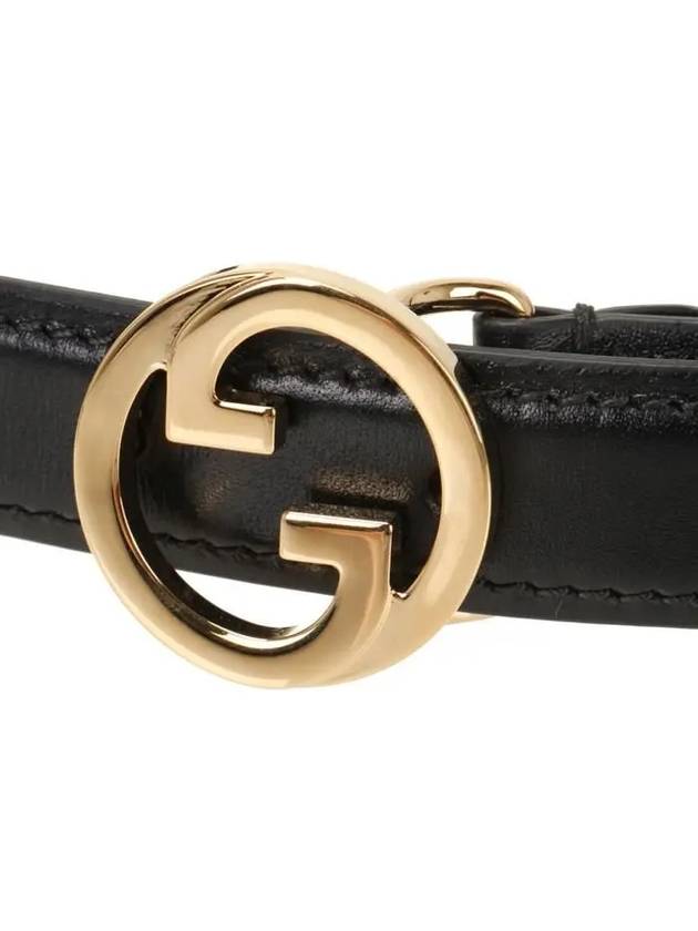 Blondie Thin Leather Belt Black - GUCCI - BALAAN 5