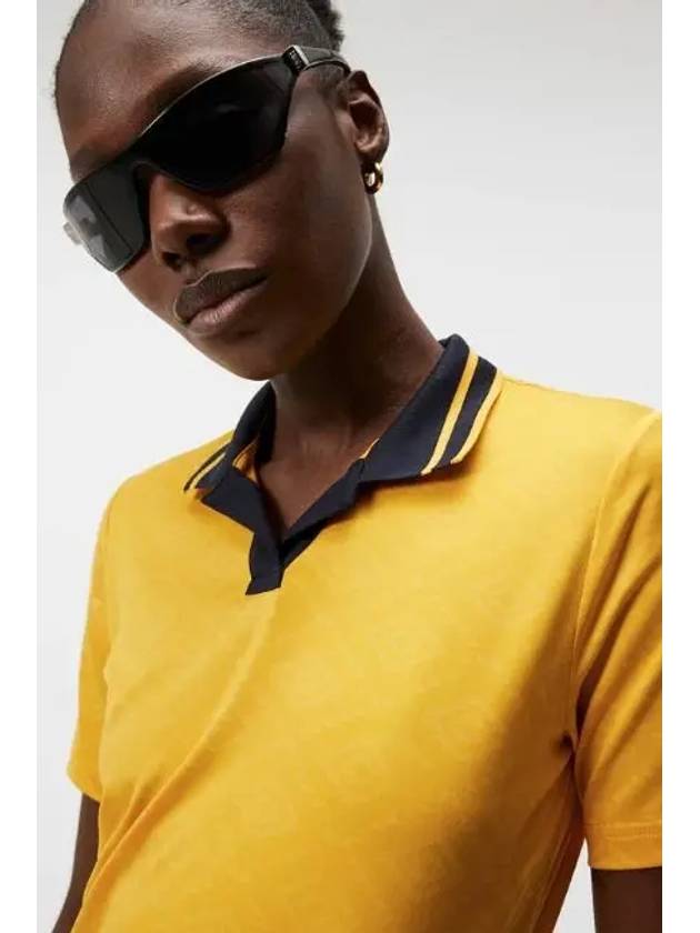 Women's Sammy Short Sleeve Polo Shirt Yellow - J.LINDEBERG - BALAAN 6