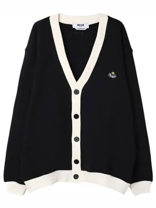 Logo Embroidered Patch Cardigan Men - MSGM - BALAAN 1