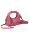 Wander Matelasse Micro Nappa Leather Hobo Mini Bag Begonia Pink - MIU MIU - BALAAN 2