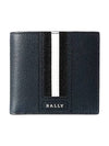 Trasai Logo Half Wallet Navy - BALLY - BALAAN 1