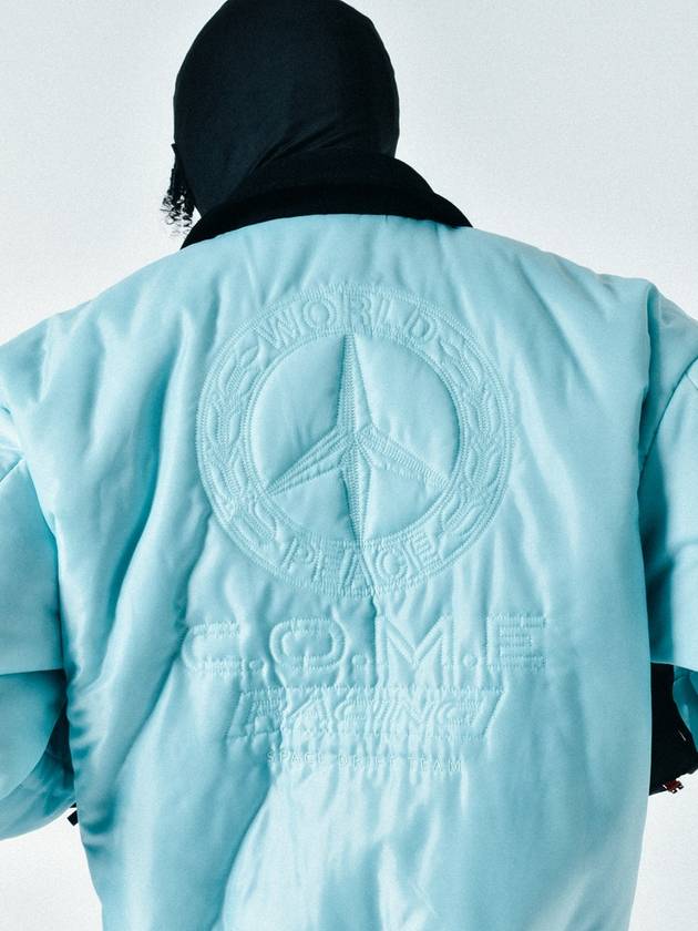 Reversible WORLD PEACE Padded Bomber Jacket BLUE MINT - C.O.M.E - BALAAN 2