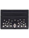 Skull Studded Leather Card Wallet Black - ALEXANDER MCQUEEN - BALAAN 2