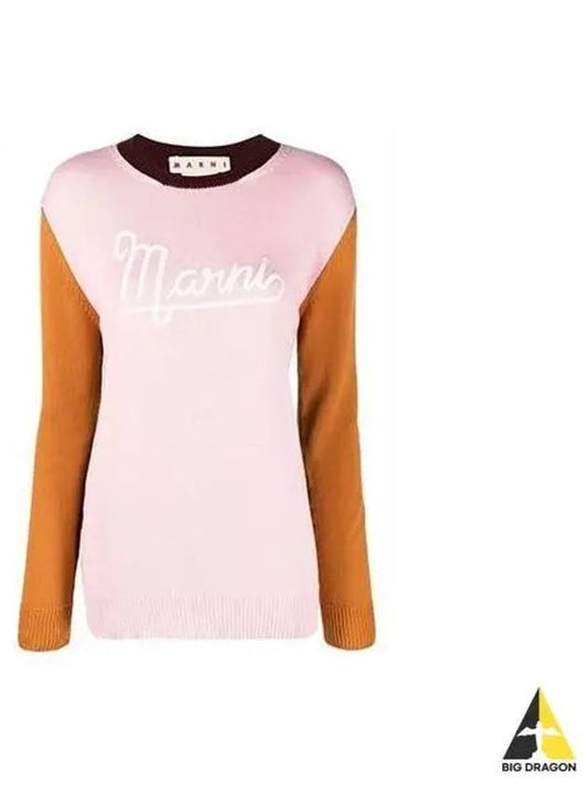 Women s color block knit light pink GCMD0319Q0 UFC317 - MARNI - BALAAN 1