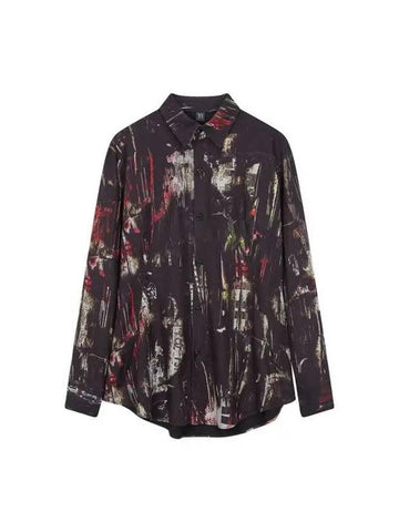 Yohji Yamamoto Y s Multi Print Twill Shirt Black - YOHJI YAMAMOTO - BALAAN 1