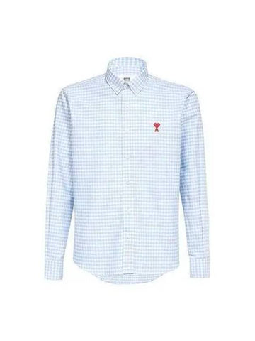 Heart logo check shirt 2color HSH113 CO0023 - AMI - BALAAN 1