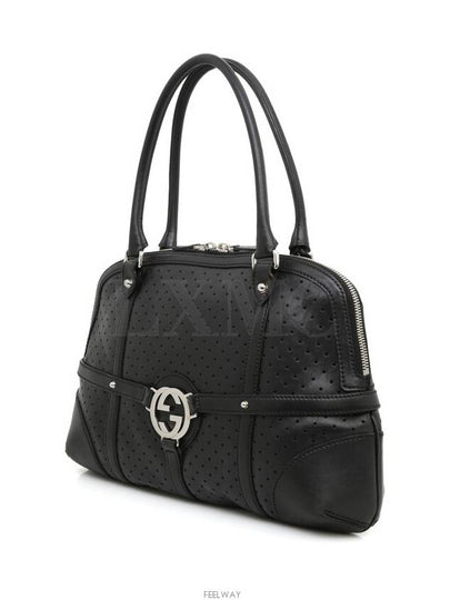 Interlocking perforated GG black shoulder bag 114887 - GUCCI - BALAAN 2