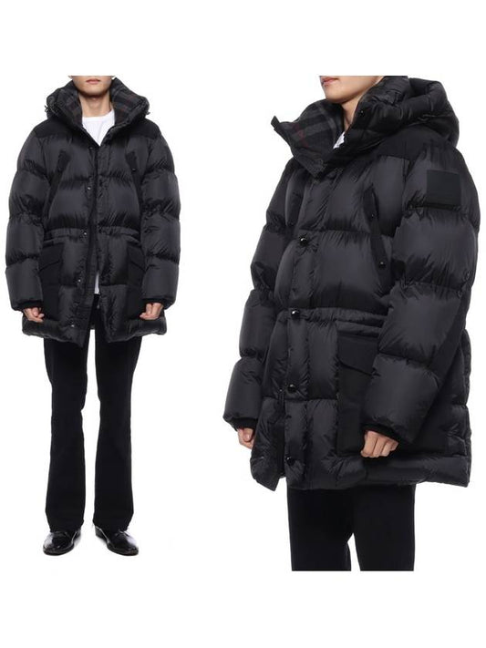 Logo Applique Nylon Puffer Coat Black - BURBERRY - BALAAN 2