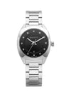 Women G Timeless Black Dial Metal Watch Silver - GUCCI - BALAAN 3