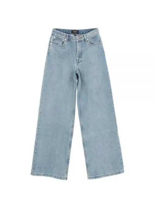 Women's Elizabeth Wide Jeans Stone Washed Indigo - A.P.C. - BALAAN 2