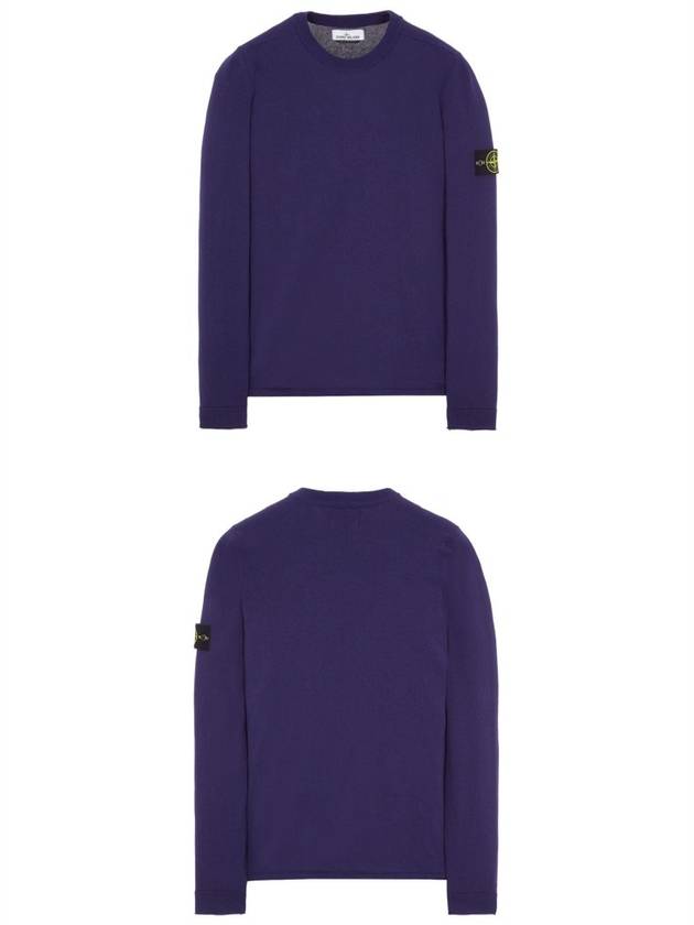 Wappen Patch Crew Neck Knit Top Dark Navy - STONE ISLAND - BALAAN 6