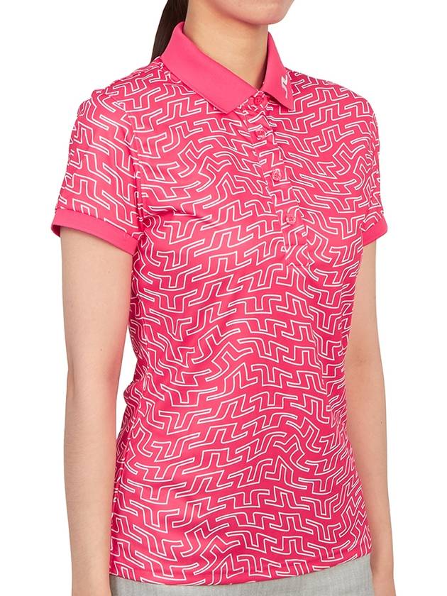 Golf Tour Tech Print Polo GWJT08086 S188 Women's Tour Tech Print Polo - J.LINDEBERG - BALAAN 4