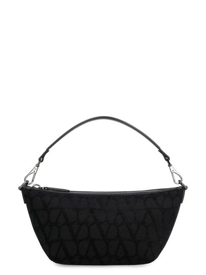 Toile Iconographe Fabric Leather Shoulder Bag Black - VALENTINO - BALAAN 2