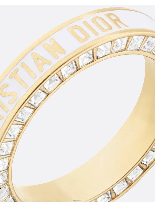 Night Code Logo Crystal Ring Gold White - DIOR - BALAAN 4