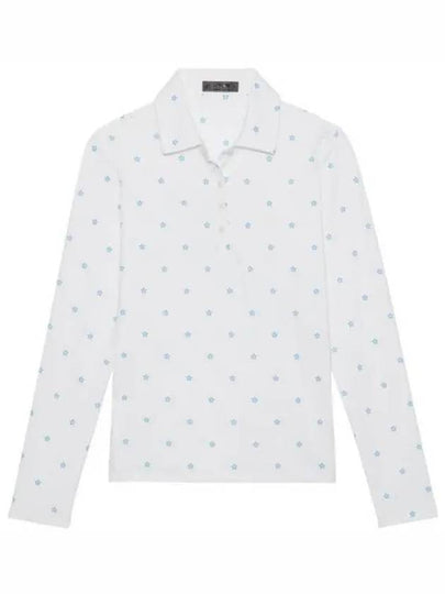 Women'S Star Print Long Sleeve Pk Shirt White - G/FORE - BALAAN 2