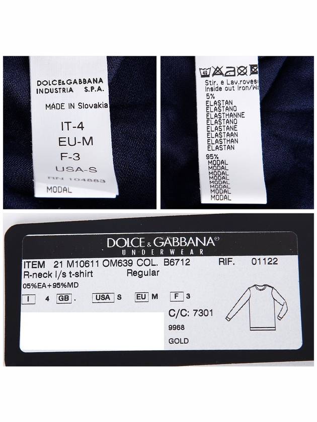 M10611 B6712 Long-sleeved underwear T-shirt - DOLCE&GABBANA - BALAAN 3
